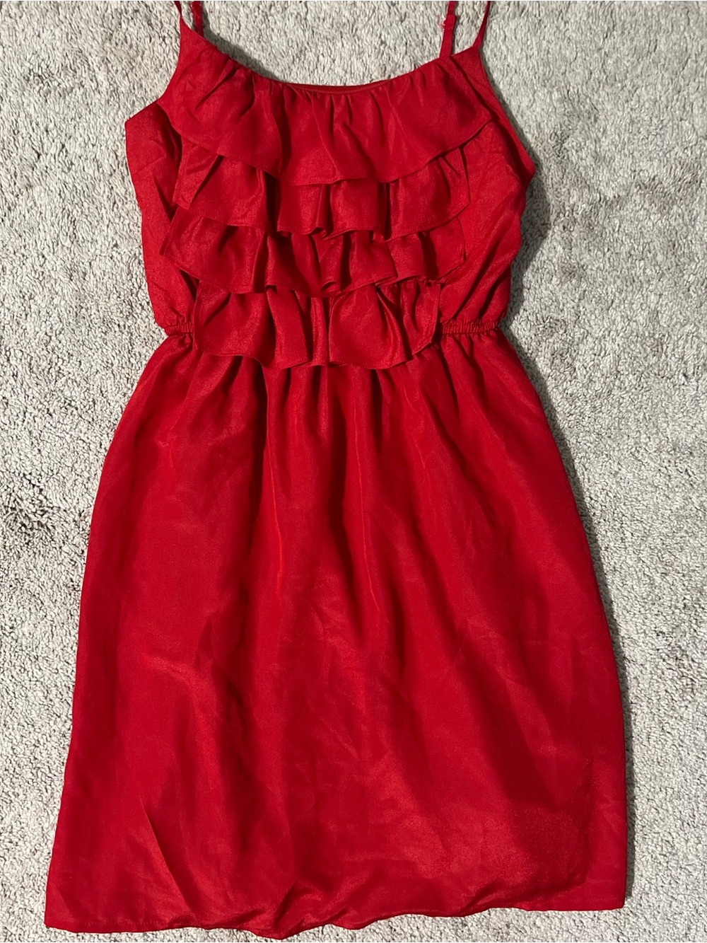 Red ruffle forever 21 dress size medium